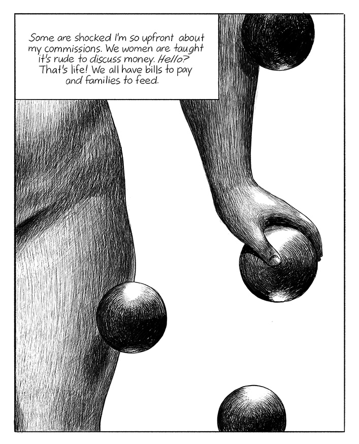 Panel 13 of The ClairFree System by Jillian Tamaki for Hazlitt