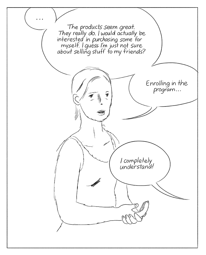 Panel 17 of The ClairFree System by Jillian Tamaki for Hazlitt