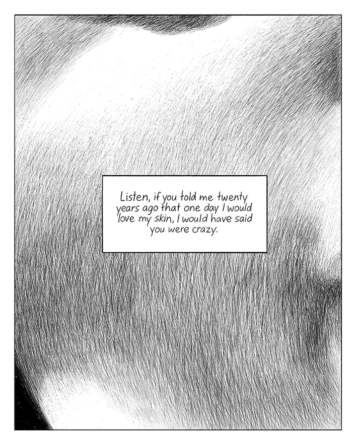 Panel 1 of The ClairFree System by Jillian Tamaki for Hazlitt