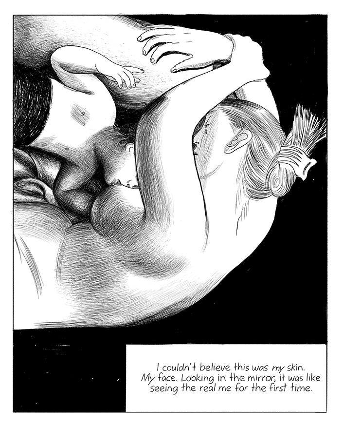 Panel 6 of The ClairFree System by Jillian Tamaki for Hazlitt