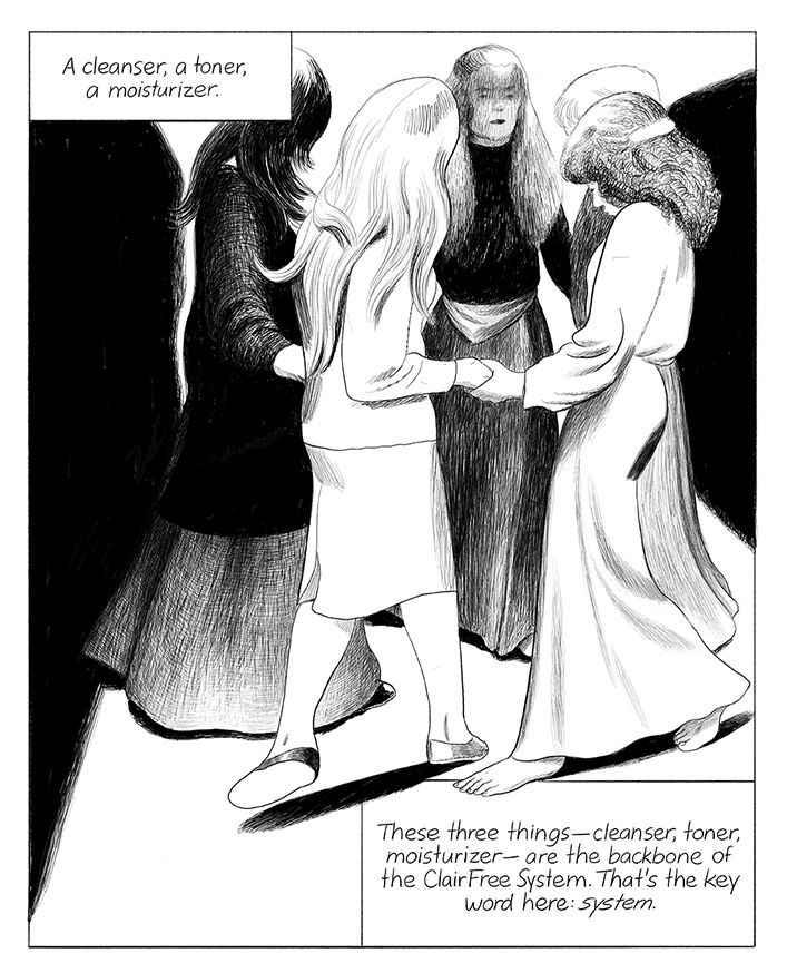 Panel 7 of The ClairFree System by Jillian Tamaki for Hazlitt