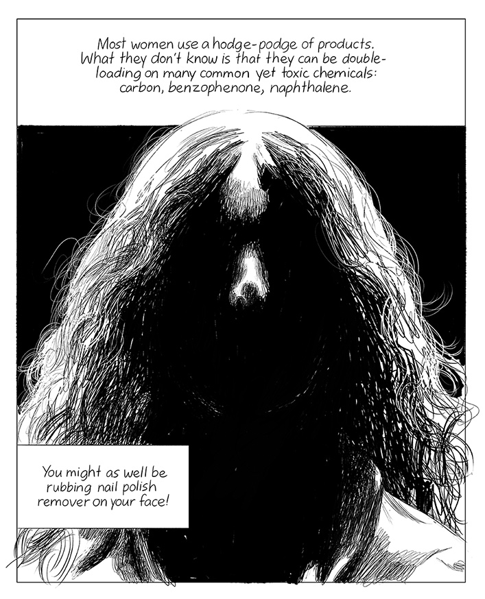 Panel 8 of The ClairFree System by Jillian Tamaki for Hazlitt