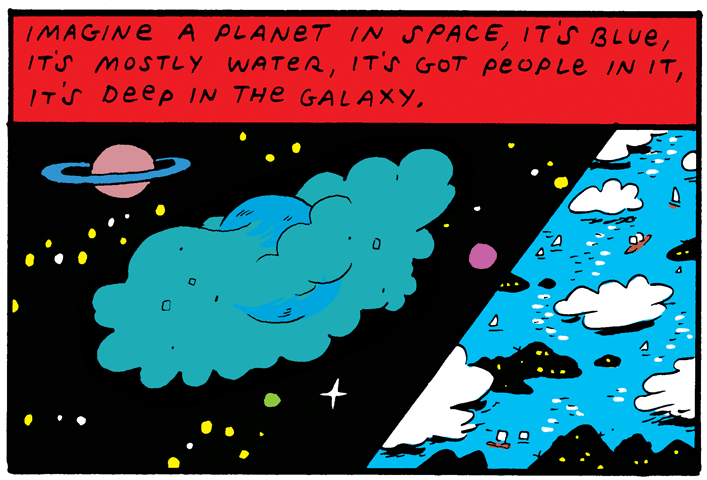 Liquid Planet Battle Part 8, A comic by Ryan Cecil Smith for Hazlitt