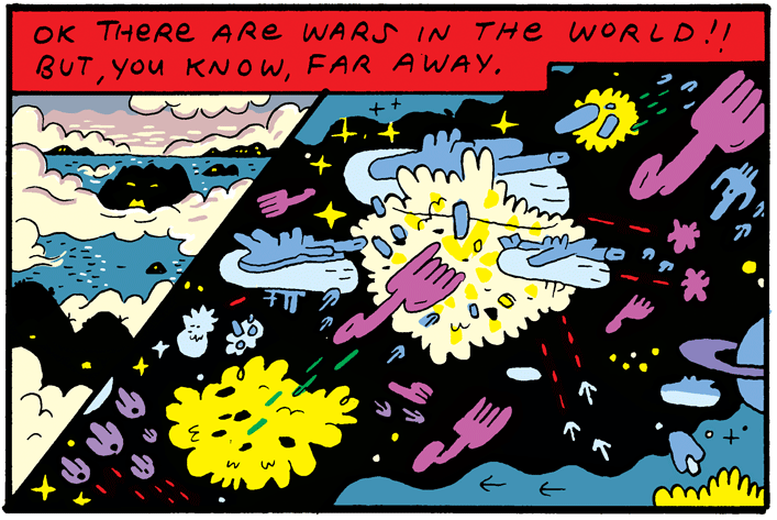 Liquid Planet Battle Part 8, A comic by Ryan Cecil Smith for Hazlitt