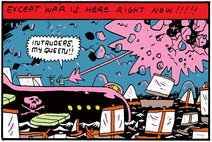 Liquid Planet Battle Part 8, A comic by Ryan Cecil Smith for Hazlitt