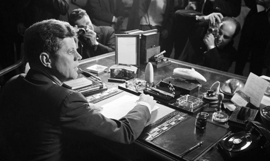 a man on a desk