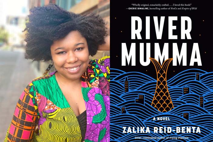 An image of Zalika Reid Benta and the cover of her novel, River Mumma 