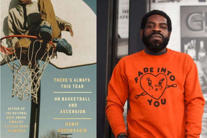 Diptych of author Hanif Abdurraqib and his book, There's Always This Year
