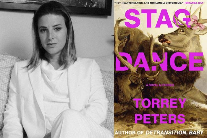 The author Torrey Peters and the cover of Stag Dance 